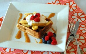 Apple Pie Waffles with Whole Wheat, Flax and Chia Seeds