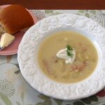 Easy Potato, Leek and Ham Soup