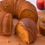 Apple, Pumpkin bundt Cake with Caramel Sauce