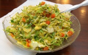 Sliced, Sauteed Brussels Sprouts with Maple Syrup