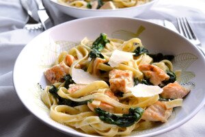 Fettuccine Alfredo with Spinach and Chicken