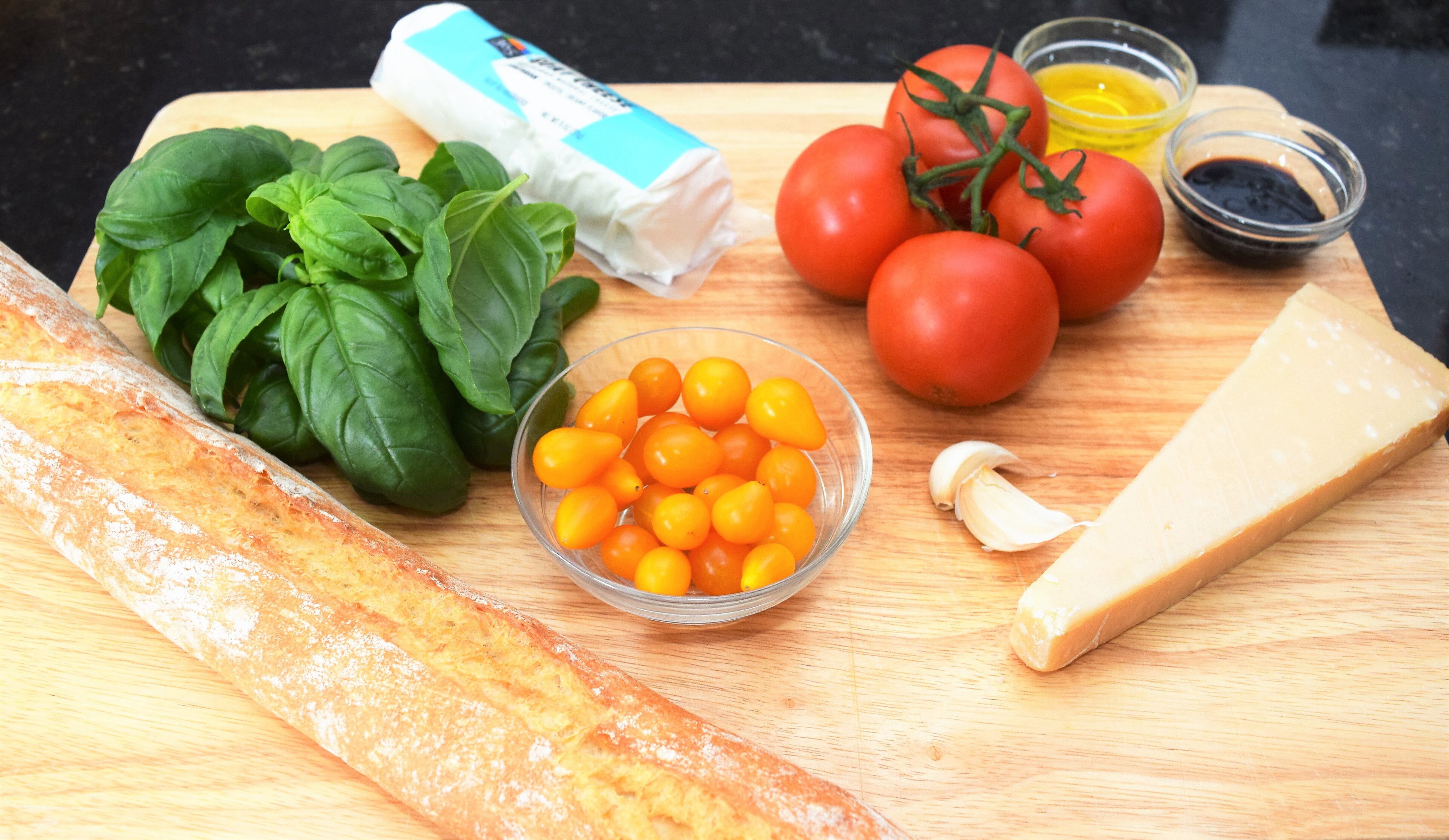 Tomato Basil Bruschetta with Goat Cheese