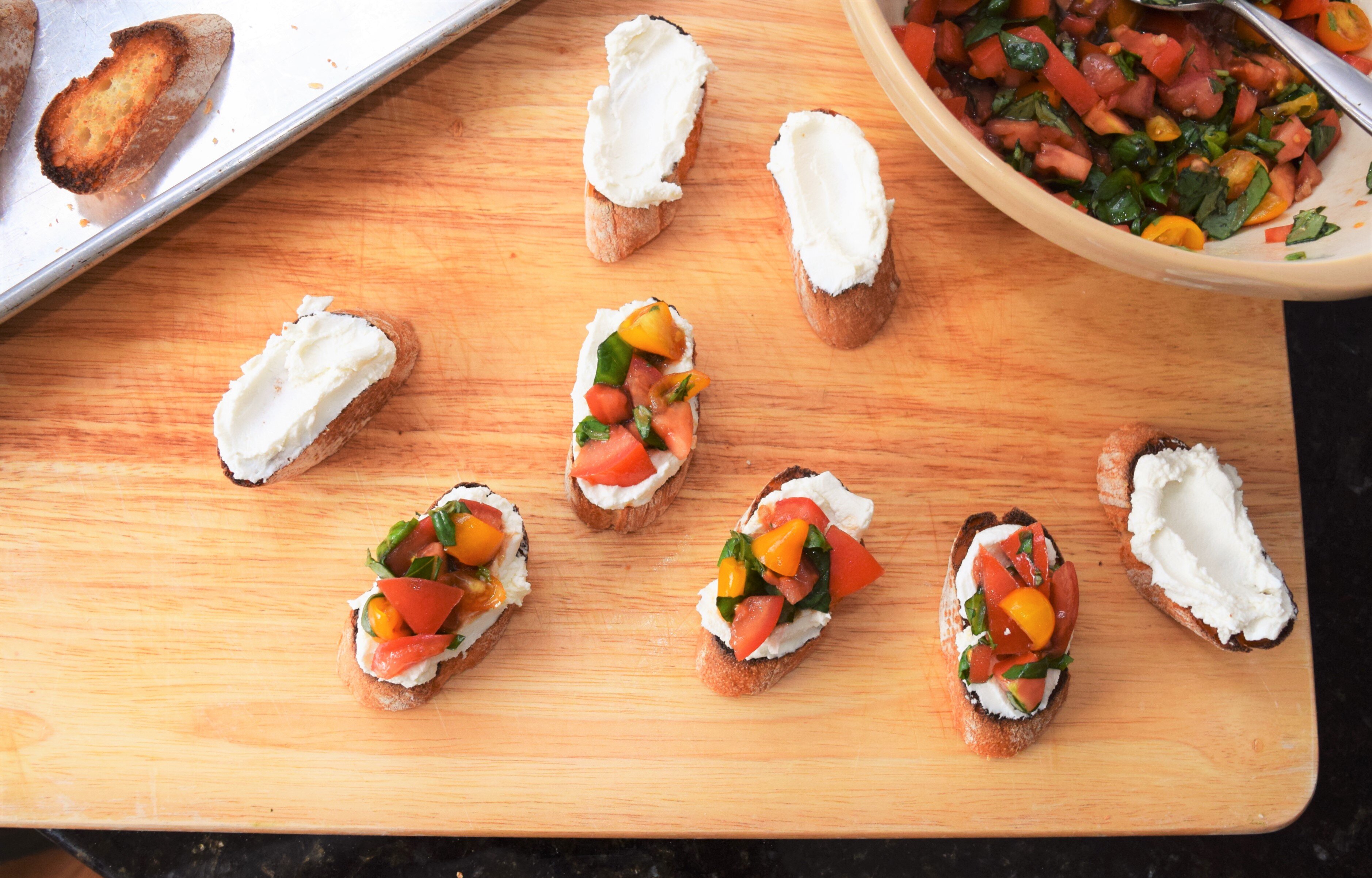 Tomato Basil Bruschetta with Goat Cheese