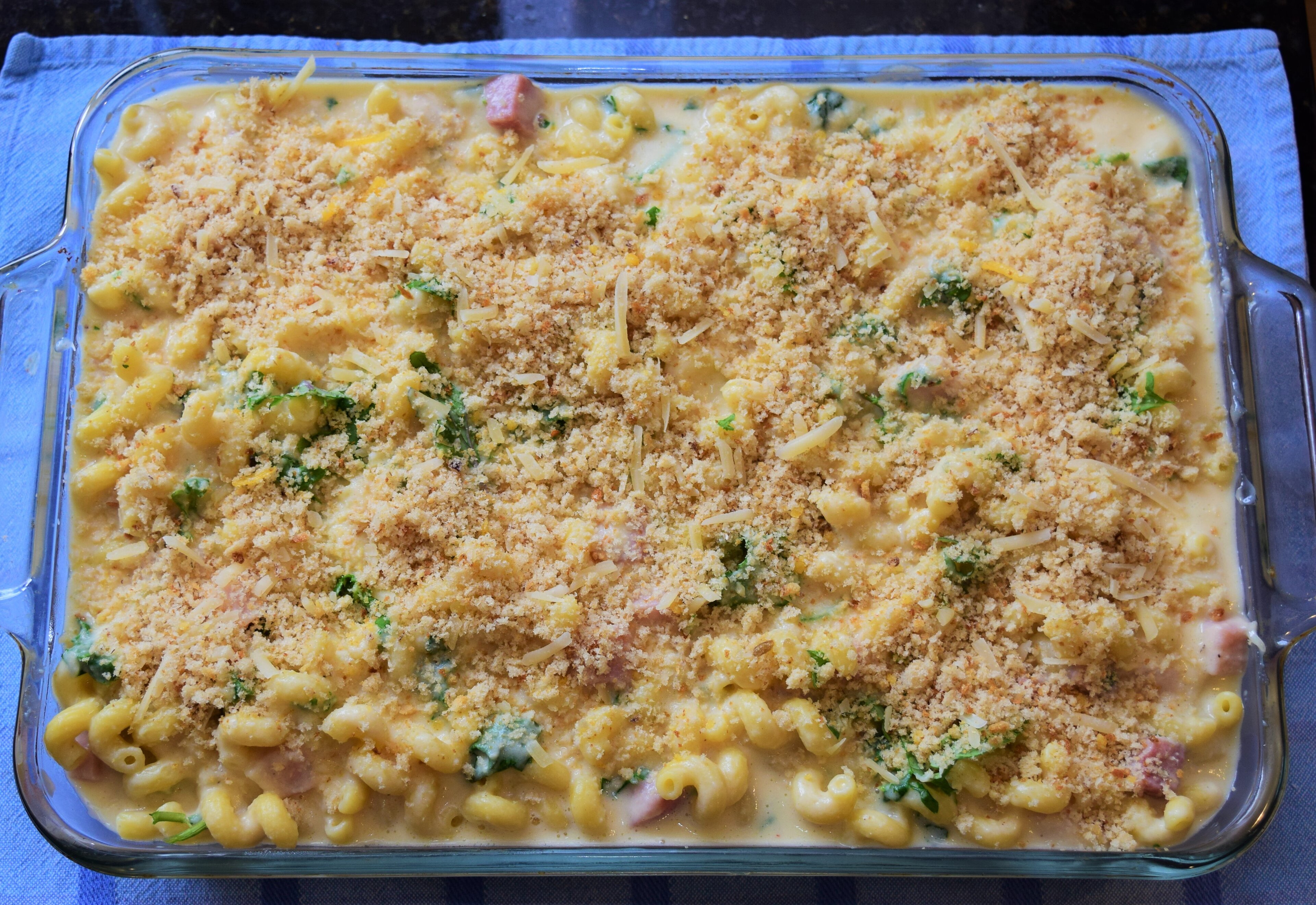 Mac and Cheese with Creamy Cauliflower Sauce and Ham